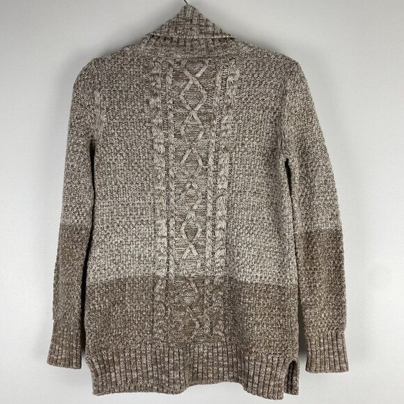 Banana Republic Factory Women's Turtleneck Sweater Size XS Oatmeal Tan Knit - Picture 4 of 7